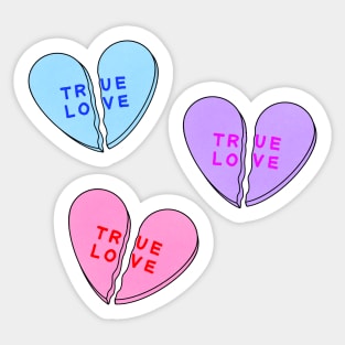 Broken Candy Heart Trio Sticker